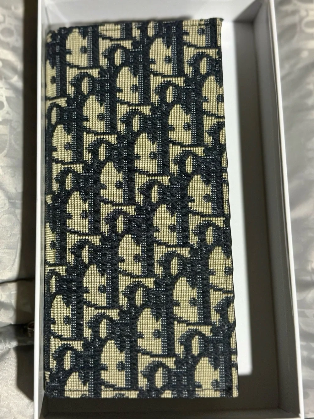 Dior Navy and Cream Oblique Jacquard Wallet